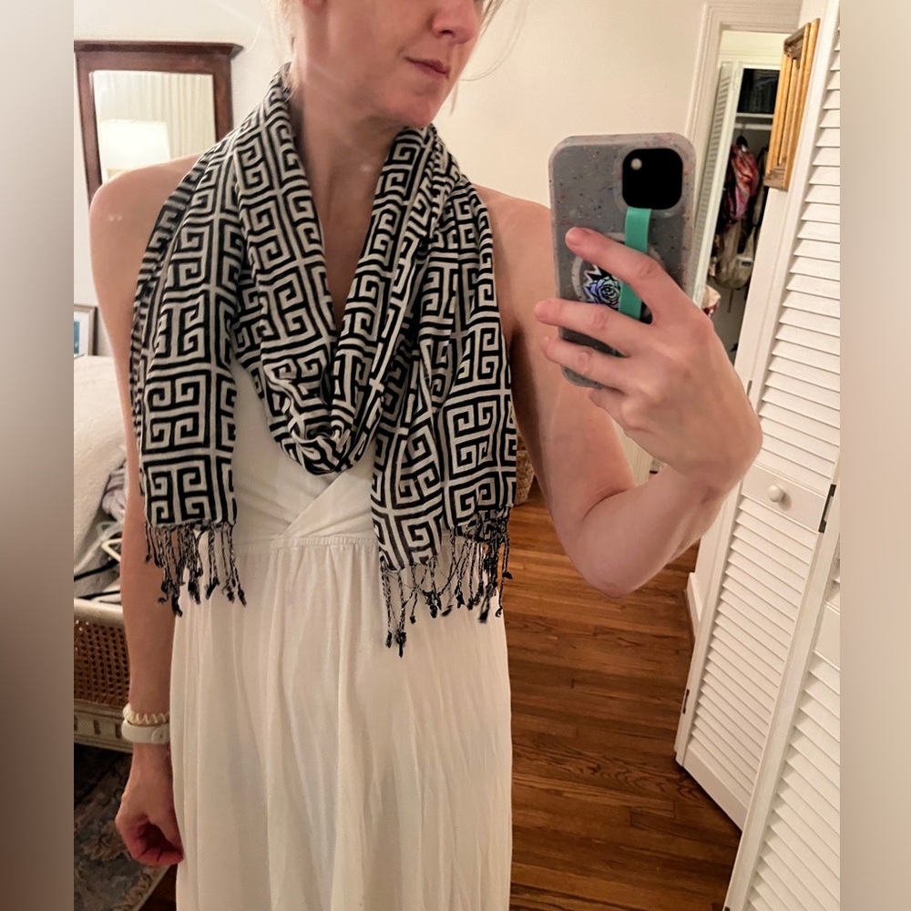 Blue & White Printed Scarf